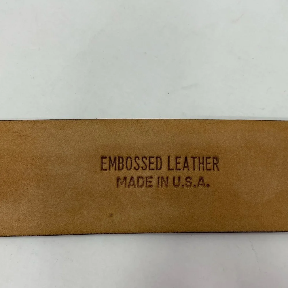 Vtg‎ W Kleinberg Belt Mens 46 Brown Embossed Basketweave Made in USA